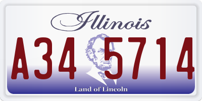 IL license plate A345714