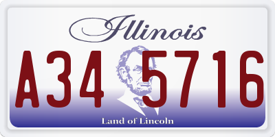 IL license plate A345716