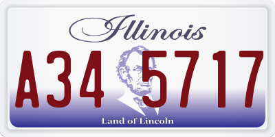 IL license plate A345717