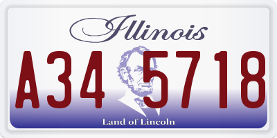 IL license plate A345718