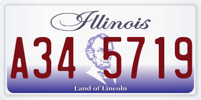 IL license plate A345719
