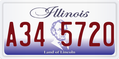 IL license plate A345720