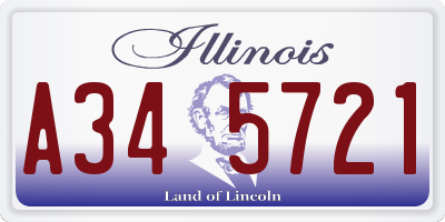IL license plate A345721
