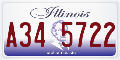 IL license plate A345722