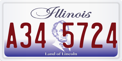IL license plate A345724
