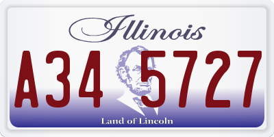 IL license plate A345727