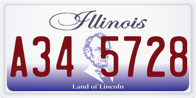 IL license plate A345728