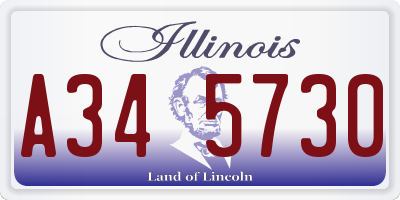 IL license plate A345730