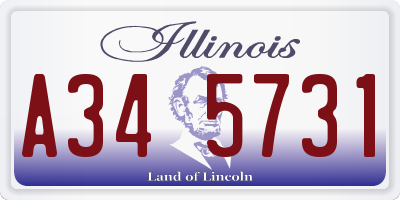 IL license plate A345731