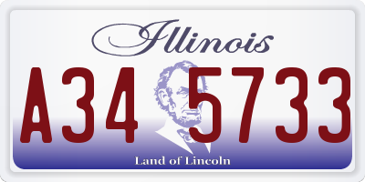 IL license plate A345733