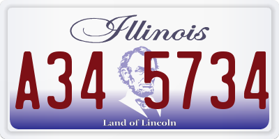 IL license plate A345734