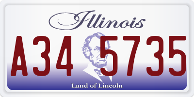 IL license plate A345735