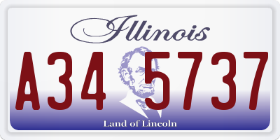 IL license plate A345737