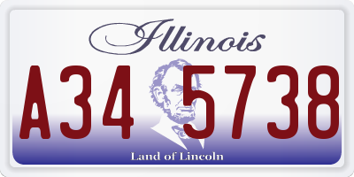 IL license plate A345738