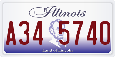 IL license plate A345740