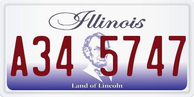 IL license plate A345747