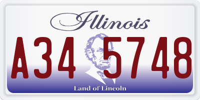 IL license plate A345748