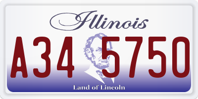 IL license plate A345750