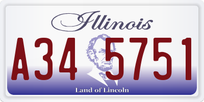 IL license plate A345751