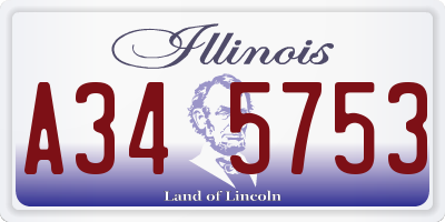 IL license plate A345753
