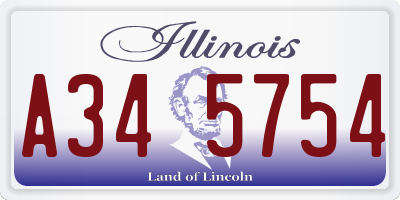 IL license plate A345754