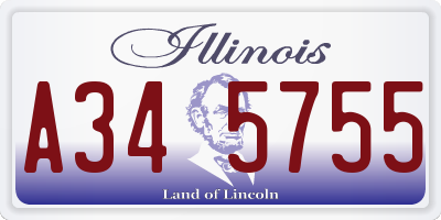 IL license plate A345755