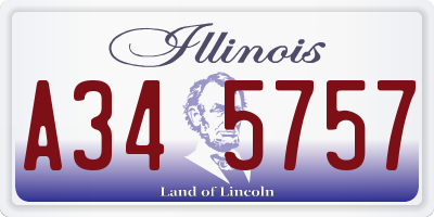 IL license plate A345757