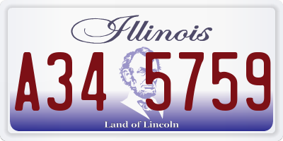 IL license plate A345759