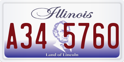 IL license plate A345760