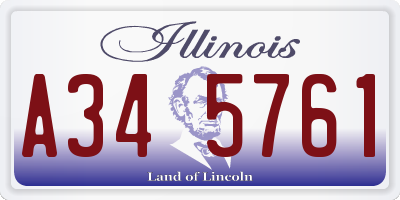 IL license plate A345761