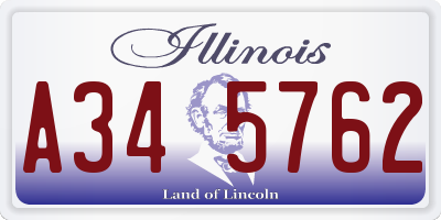 IL license plate A345762