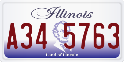 IL license plate A345763