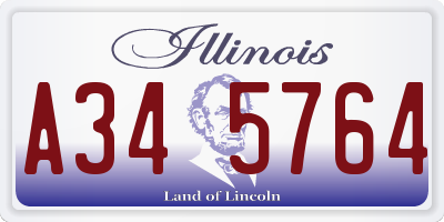 IL license plate A345764