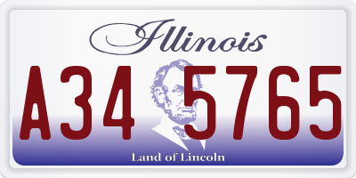 IL license plate A345765