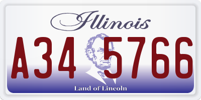 IL license plate A345766