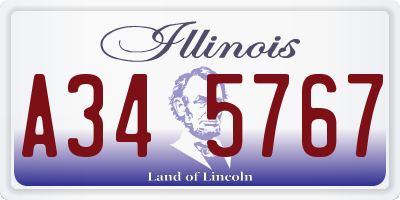 IL license plate A345767