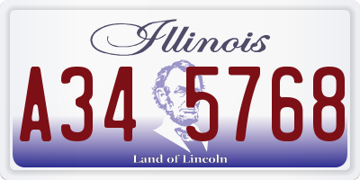 IL license plate A345768