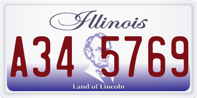 IL license plate A345769