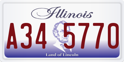 IL license plate A345770