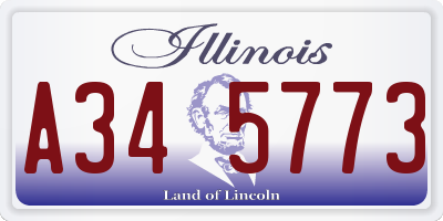 IL license plate A345773