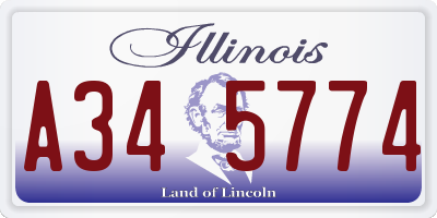 IL license plate A345774