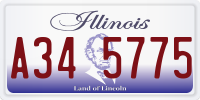 IL license plate A345775