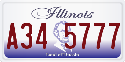 IL license plate A345777