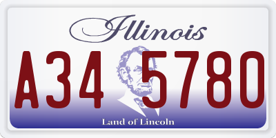 IL license plate A345780