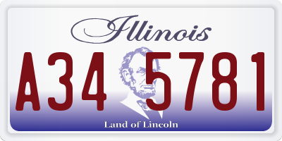 IL license plate A345781