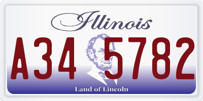 IL license plate A345782