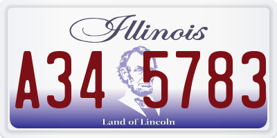 IL license plate A345783