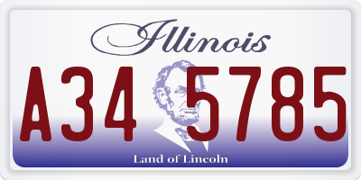 IL license plate A345785