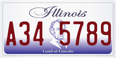 IL license plate A345789