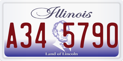 IL license plate A345790